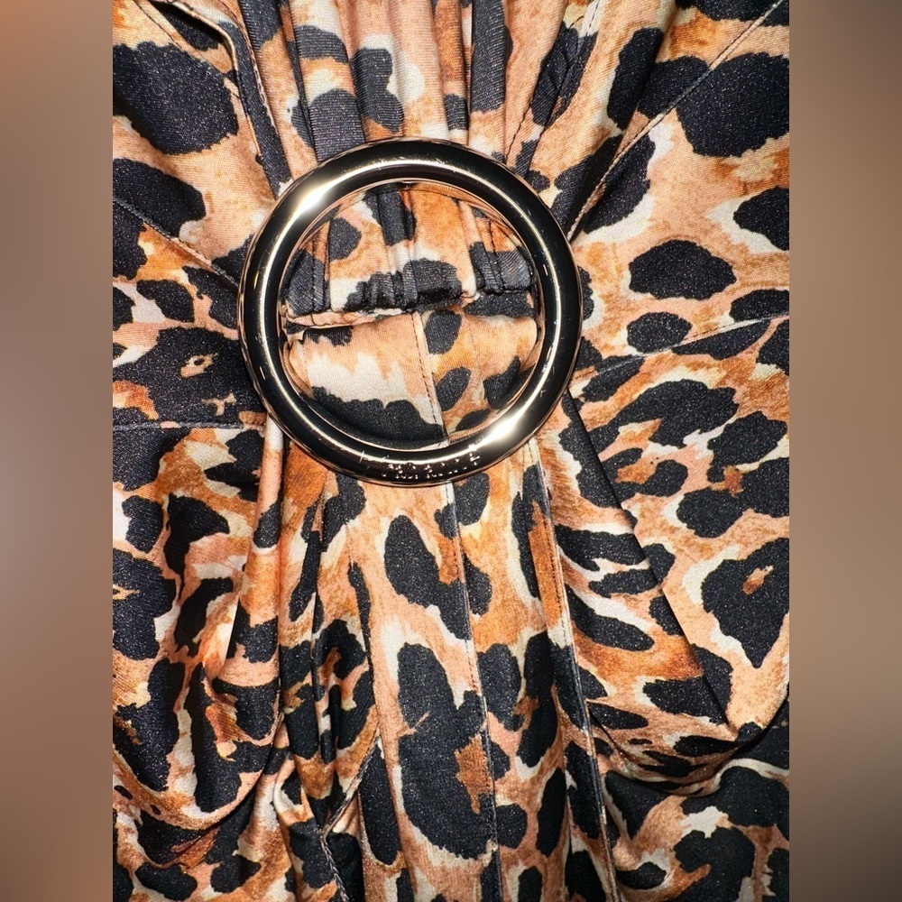 NWOT Rabanne x H&M Leopard Print Buckle Detail Dress SIZE Small - Picture 4 of 8